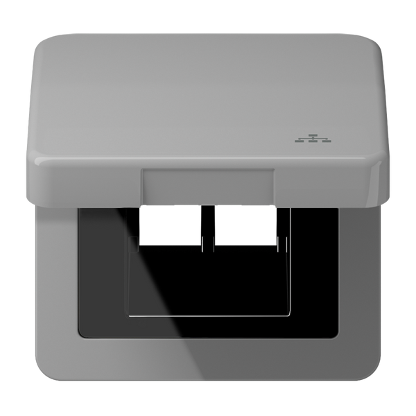 Hinged lid LAN with centre plate CD590KLLANGR image 1