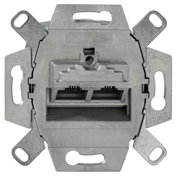 Cat.6A iso 2-fach-Anschlussdose, geschirmt, mit abbrechbarem Metalltragring image 1