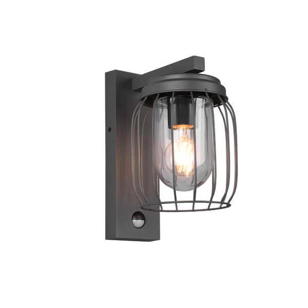 Tuela wall lamp E27 anthracite motion sensor image 1