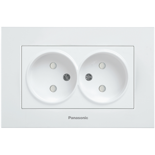 Karre Plus White Two Gang Socket Child Protection image 1