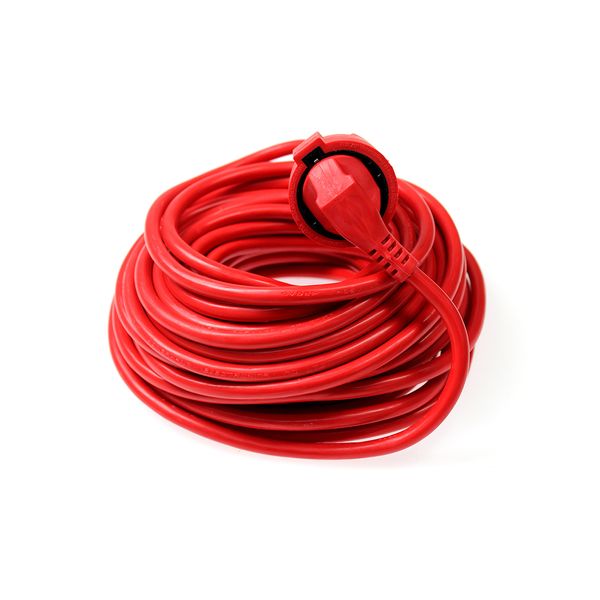 PVC Cable extension 15m H05VV-F 3G1,5 red in polybag with label image 1