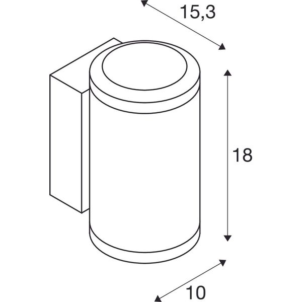 ENOLA OCULUS WL, up/down wall-mounted light anthracite 20W 1880/2120lm 3000/4000K CRI90 100° image 2