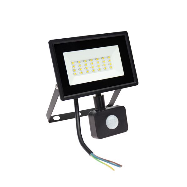 NOCTIS LUX 3 FLOODLIGHT 20W CW 230V IP44 120x170x53mm BLACK with PIR sensor image 1