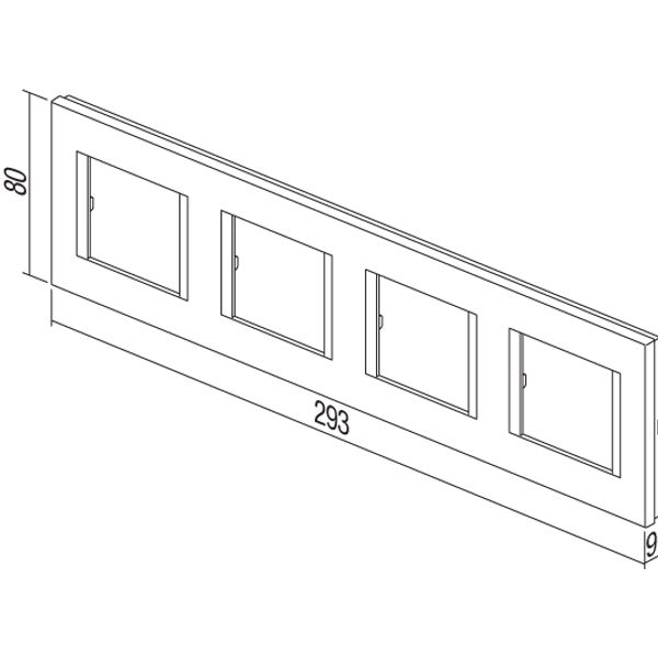 Cover frame 4x2M, silver image 3