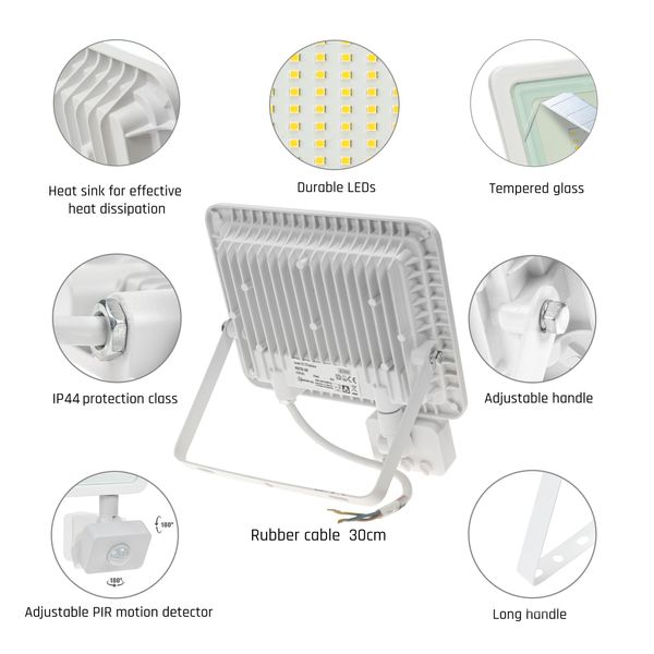 NOCTIS LUX 2 SMD 230V 50W IP44 WW white with sensor image 15