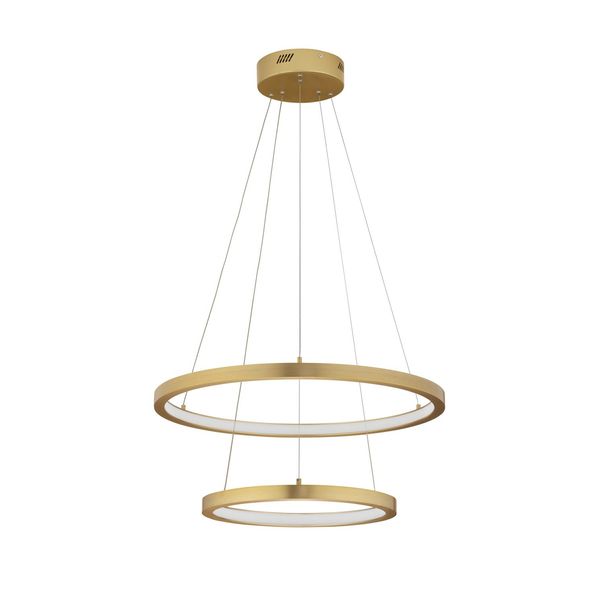 Triac Dimmable Brass Gold Aluminium   & Acrylic  LED 60 Watt 230 Volt  1755Lm 3000K IP20   D1: 60 D2: 40 H: 120 cm Adjustable Height & Rotating image 1