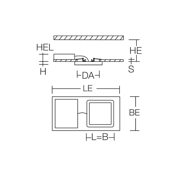 TRIXY square, 16...24 W, 1550...2550 lm, 830, 840, white, on/off Reces image 4