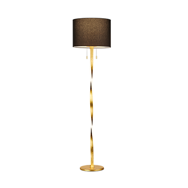 Nandor floor lamp E27 + LED black/gold image 1