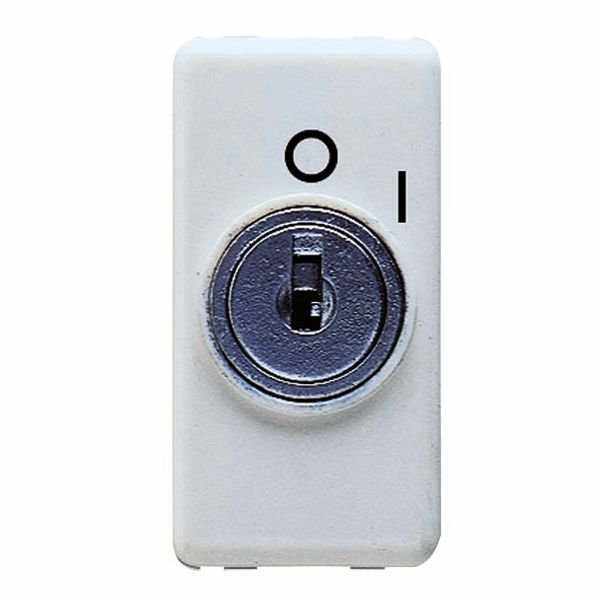 PUSH-BUTTON 2P 250V ac - NO 10A - WITH KEY - SIMBOL 0/1 - 1 MODULE - SYSTEM WHITE image 2