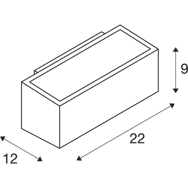 BOX R7S wall lamp up-down, max.80W, IP44, square, anthracite image 4