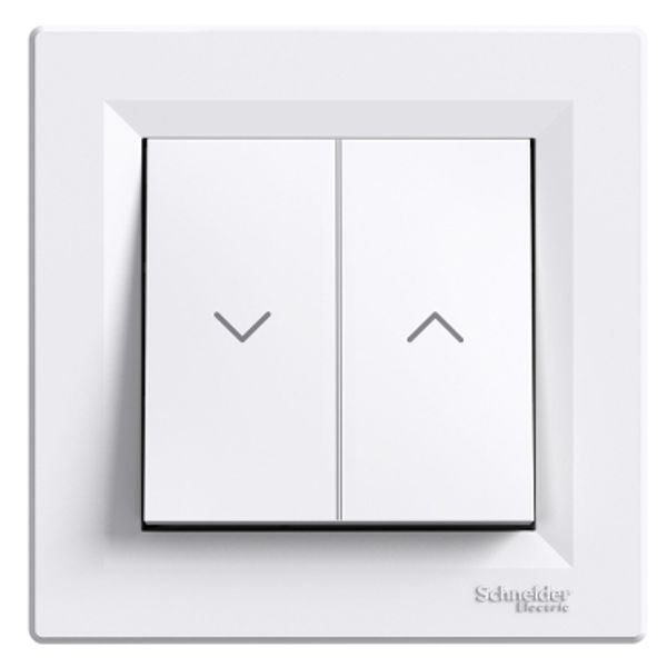 Asfora - roller blind pushbutton - screwless terminals - white image 3