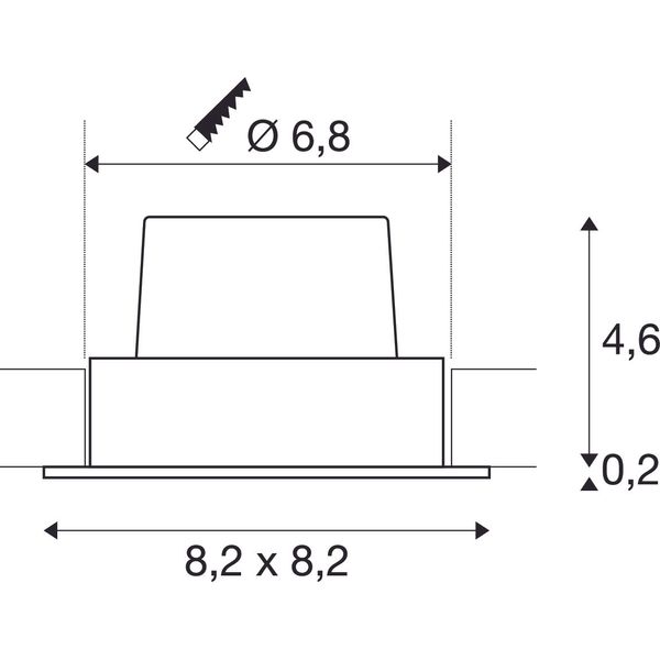 NEW TRIA 68 LED DL SQUARE Set, 9W, 3000K, 38ø, matt white image 3