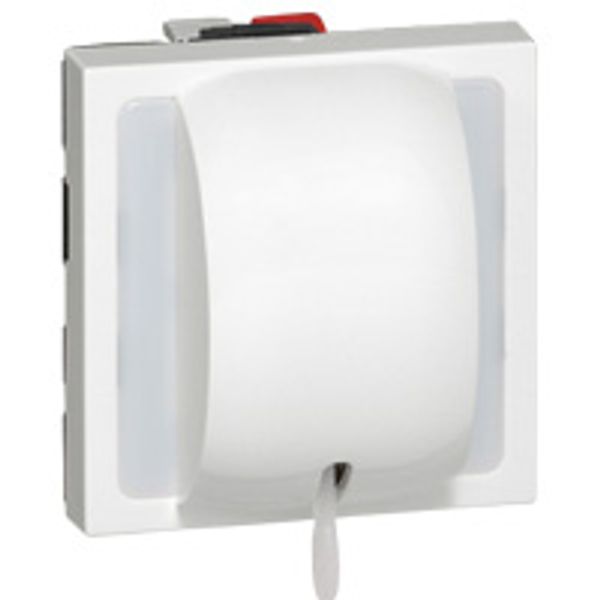 2-way pull-cord push-button Mosaic - with cord - 6A - 2 modules - white image 1
