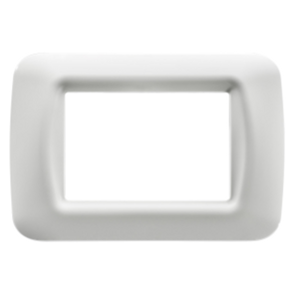 TOP SYSTEM PLATE - IN TECHNOPOLYMER GLOSS FINISHING - 3 GANG - CLOUD WHITE - SYSTEM image 1