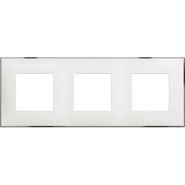 CLASSIA - COVER PLATE 2X3P WHITE CHROME image 1