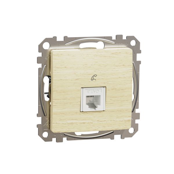 Telephone socket, Sedna Design & Elements, RJ11, Wood birch image 4