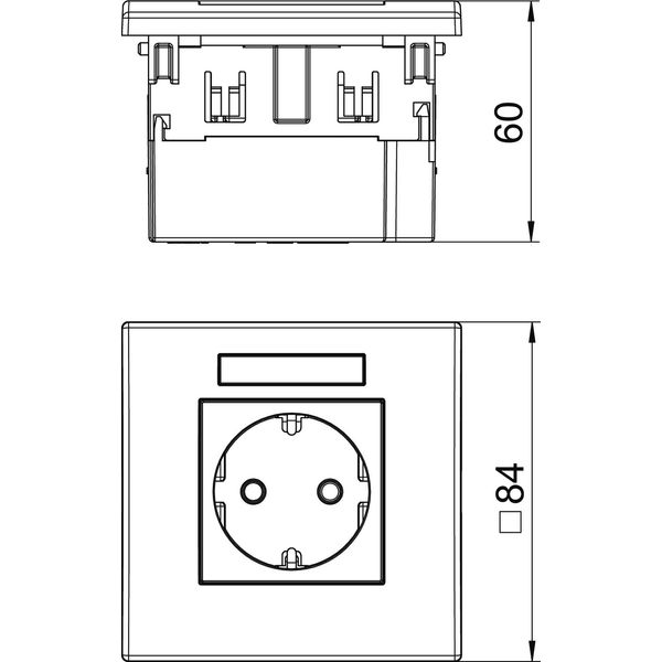 SDE-RW D0GN1B Socket unit for single Modul 45 84x84x59mm image 2