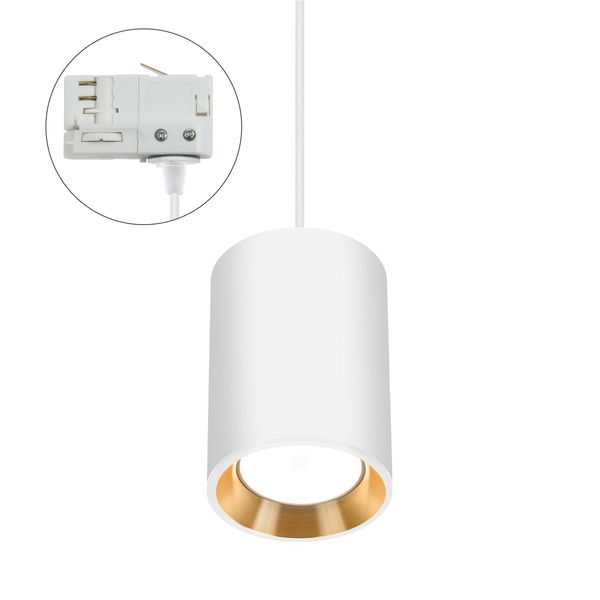 CHLOE GU10 MINI SURFACE MOUNTED GU10 250V IP20 70x100mmWHITE, INNER GOLD round TRACK image 8