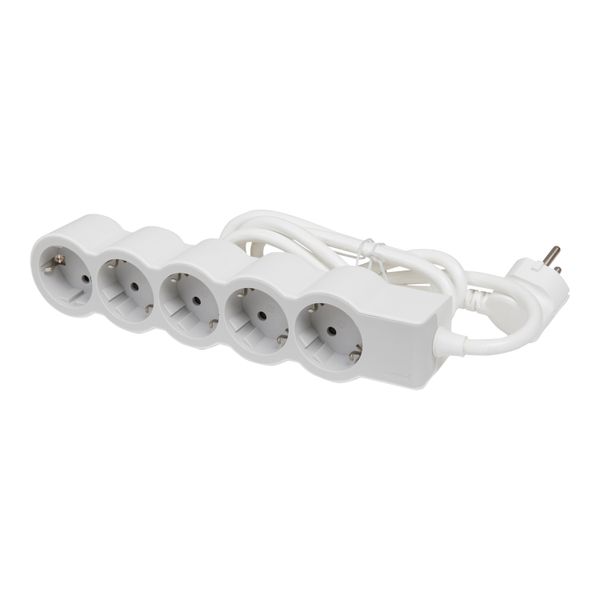 MOES STD SCH  5X2P+E 1,5M WHITE/GREY image 1