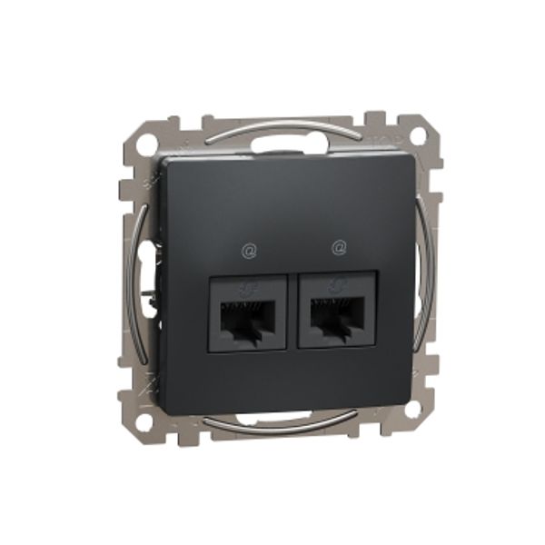 Double DATA Outlet CAT 5E UTP, Sedna Design & Elements, RJ45, Anthracite image 4