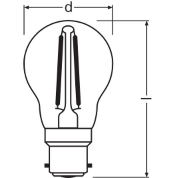 LED Retrofit CLASSIC P 2.5 W/2700 K FIL CL B22d image 3