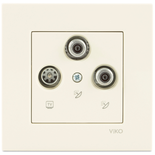 Karre Beige Two Gang Sat Socket (Sat-Sat-TV) image 1