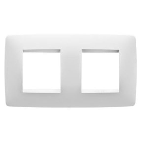 ONE INTERNATIONAL PLATE - IN PAINTED TECHNOPOLYMER - 2+2 MODULES HORIZONTAL - SATIN WHITE - CHORUSMART image 1