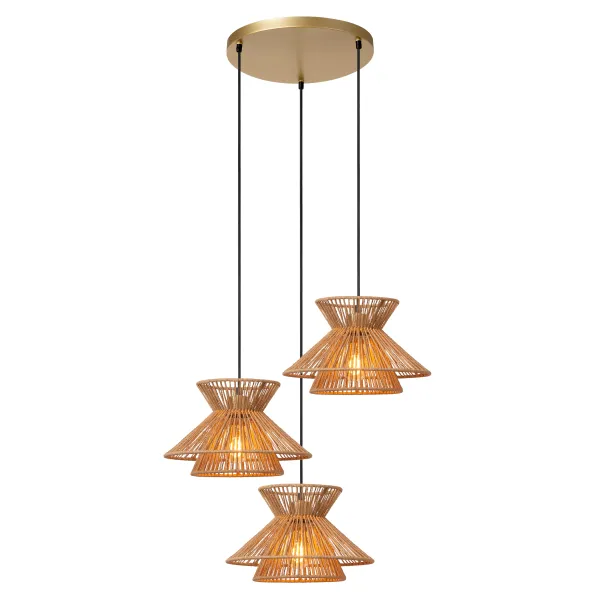 TASMAN Pendant light-Natura.-3xE27-60W-Paper image 1