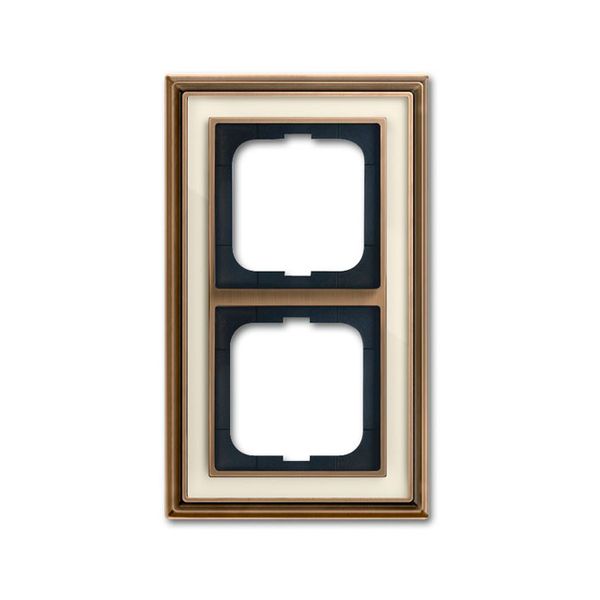 1722-848 Cover Frame Busch-dynasty® antique brass ivory white image 1