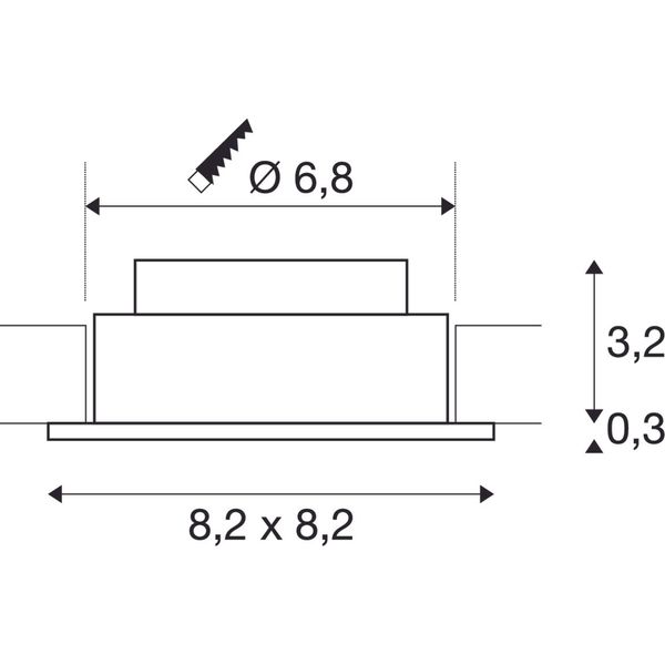 NEW TRIA LED 3W DL SQUARE SET, alu brushed, 3W, 38ø, 3000K image 3