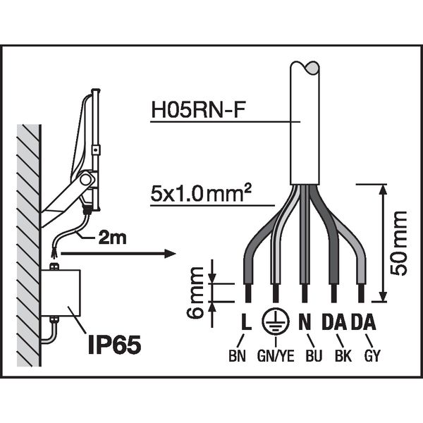 FLOODLIGHT PERFORMANCE DALI ASYM 45x140 200W 3000K BK image 13