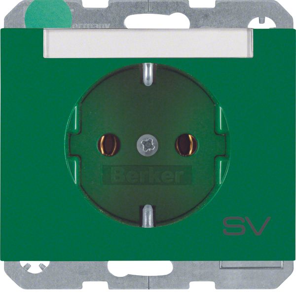 SCHUKO soc. out. "SV" imprint, K.1, green glossy image 1