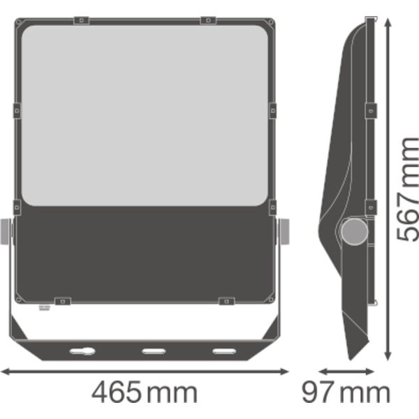 FLOODLIGHT PERFORMANCE DALI ASYM 55x110 290W 4000K BK image 18