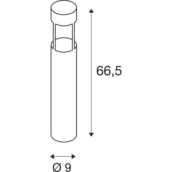 SLOTS 65 floor lamp, 6,3W, 2700K, IP44, anthracite image 3