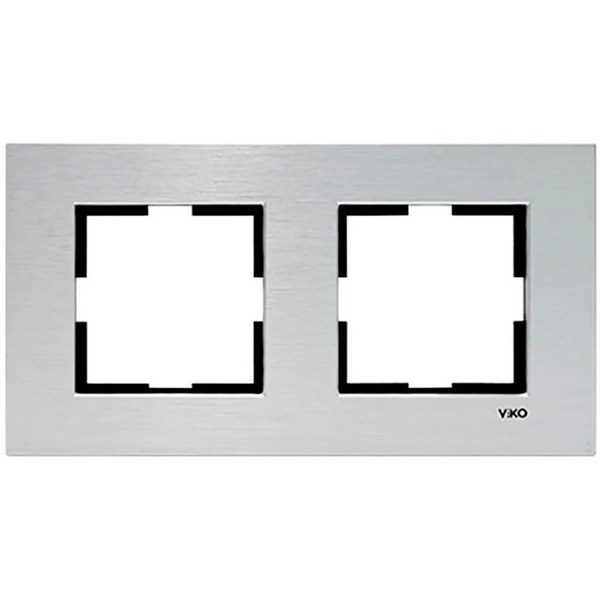 Novella Accessory Aluminium - Silver Two Gang Frame image 1