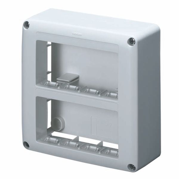 SELF-SUPPORTING DEVICE BOX  FOR SYSTEM DEVICE - SKIRT AND FRAMNE TRUNKING - 8 GANG - SYSTEM RANGE - WHITE RAL 9010 image 2
