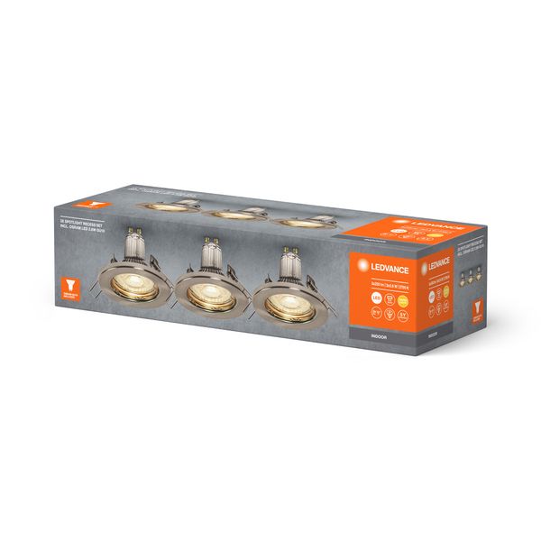 LED SPOT SET RECESS GU10 3x2.6W GU10 Brushed Nickel image 6