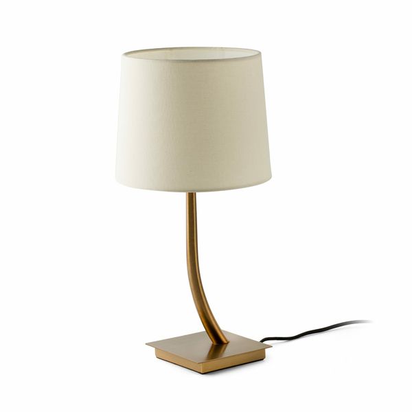 REM BRONZE TABLE LAMP BEIGE LAMPSHADE image 1
