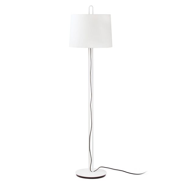 MONTREAL WHITE FLOOR LAMP BEIGE LAMPSHADE image 2