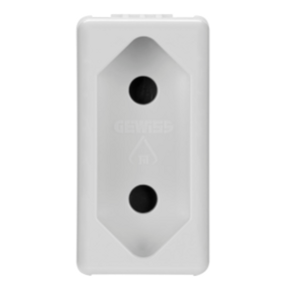 ISRAELI STANDARD SOCKET-OUTLET 250V ac - 2P 10A - 1 MODULE - SYSTEM  WHITE image 1