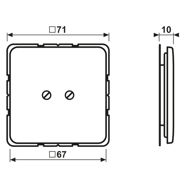 Blank centre plate (screw fixing) 561B image 3