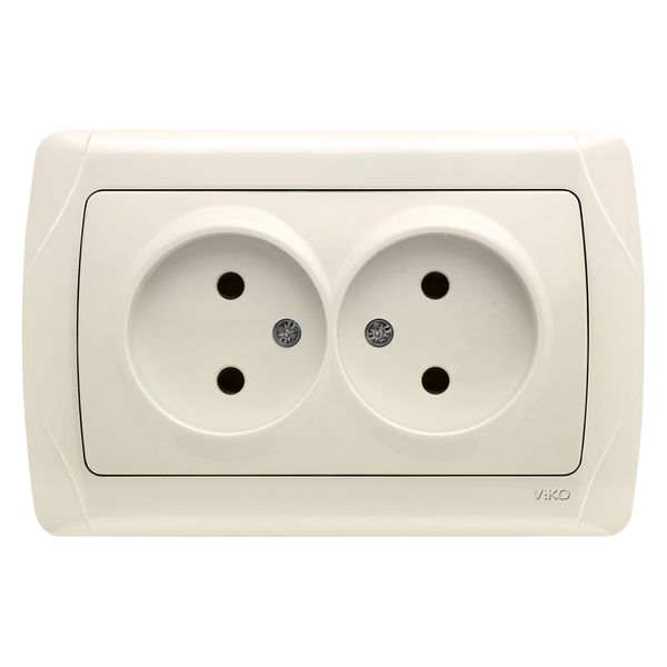 Carmen Beige Two Gang Socket image 1