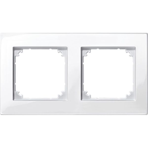 M-PLAN II frame, 2-fold, flush installation, polar white glossy image 1