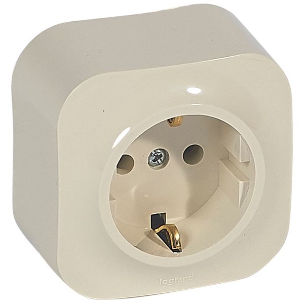 German std socket 2P+E Forix - surface mounting - IP 2X - 16 A - 250 V~ - ivory image 1