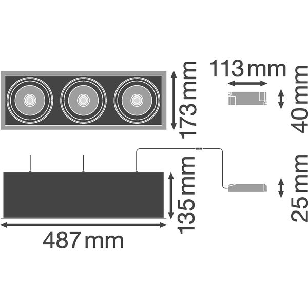 SPOT MULTI 3x30W 4000K FL WT/BK image 3