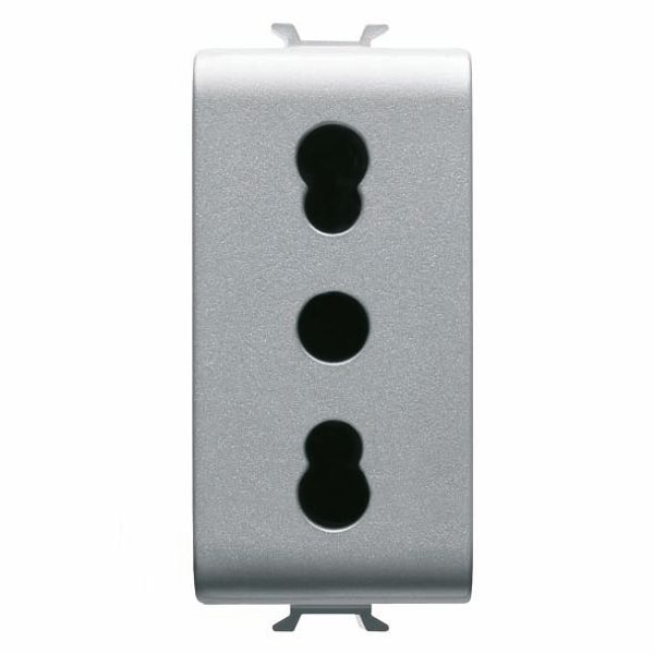 ITALIAN STANDARD SOCKET-OUTLET 250V ac - 2P+E 16A DUAL AMPERAGE - P11- P17 - 1 MODULE - TITANIUM - CHORUSMART image 2