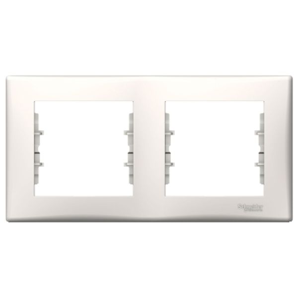 Sedna - horizontal 2-gang frame - cream image 1