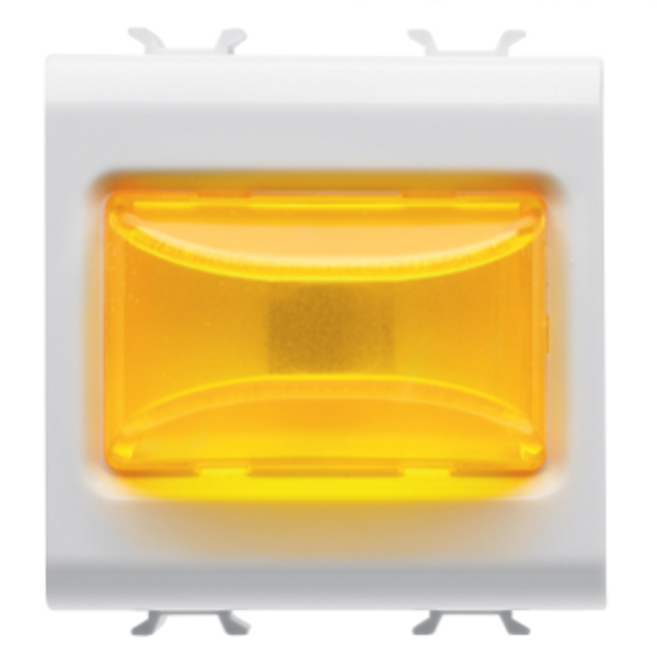 PROTRUDING INDICATOR LAMP - 12V ac/dc / 230V ac 50/60 Hz - AMBER - 2 MODULES - GLOSSY WHITE - CHORUSMART image 1