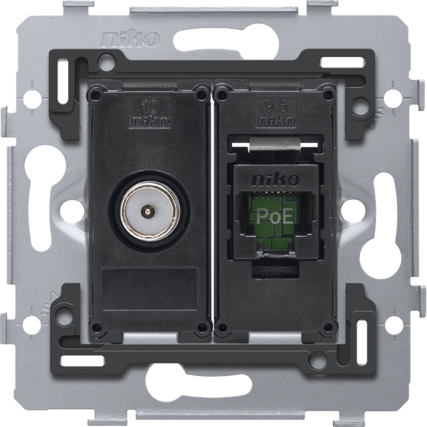 Combination coax with RJ45 connection UTP cat. 6, PoE++ ready, flat mo image 2