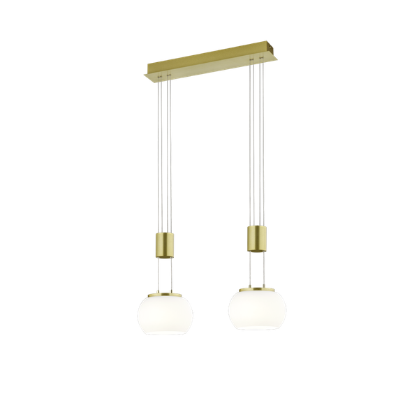 Madison LED pendant 2-pc matt brass image 1